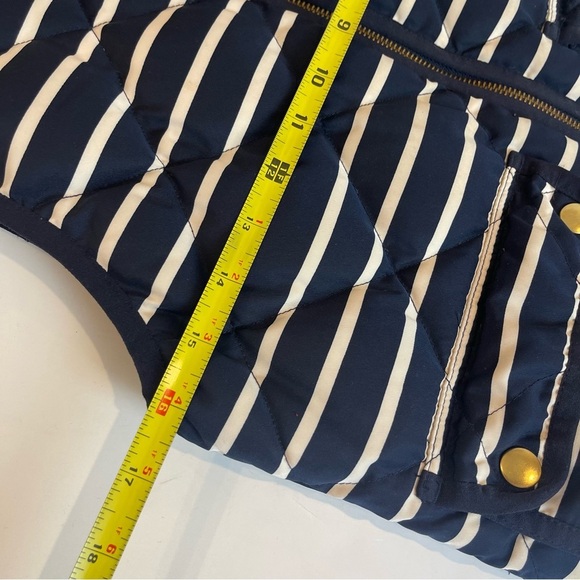 J. Crew Vest Navy Striped Quilted Down Vest Sleeveless Jacket 02727 - Picture 14 of 16